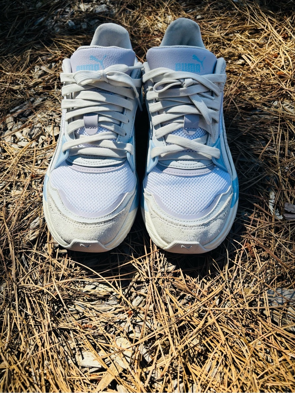 Puma Trinity 2 Lifestyle in white in light blue & purple accents size 10 - Picture 5 of 11